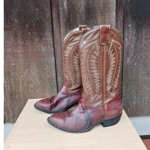 Vintage Montana Snake Skin Men's Western Cowboy Boots Size 9E